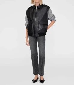 Anine Bing Veste en Cuir Sans Manches Sonnie Black*Femme Manteaux & Vestes