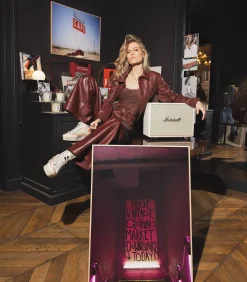 Frame Veste en Cuir Syrah Rouge*Femme Manteaux & Vestes