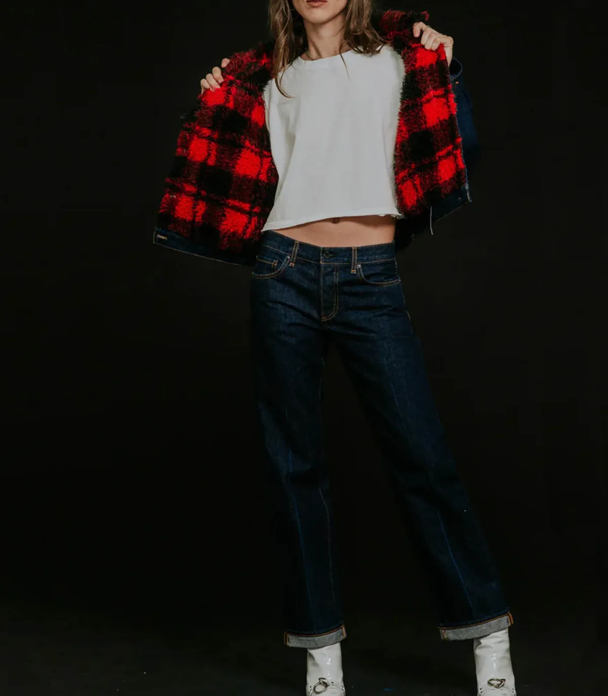 ASKK NY Veste en Denim Nova Lined Indigo Plaid*Femme Manteaux & Vestes