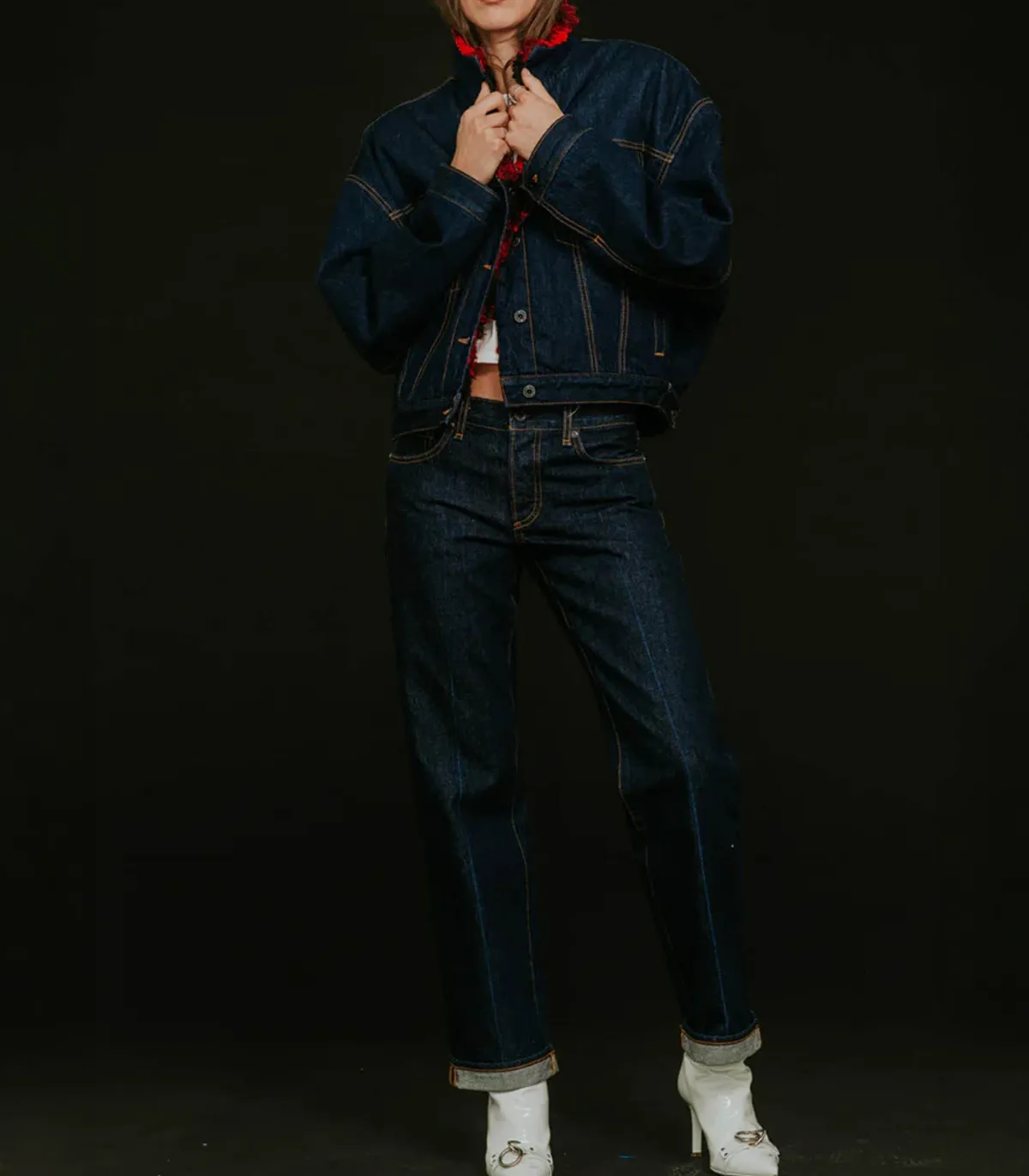 ASKK NY Veste en Denim Nova Lined Indigo Plaid*Femme Manteaux & Vestes