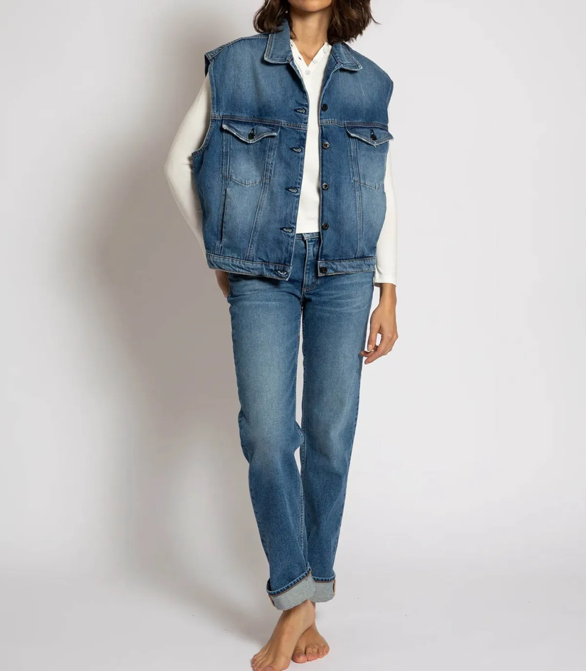 ASKK NY Veste en Denim Sans Manches Bogart*Femme Manteaux & Vestes