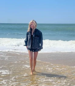 Anine Bing Veste en Jean Rory Steel Grey*Femme Manteaux & Vestes