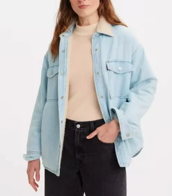 Levi Veste en Jean Shearling Lola Glad To Meet You*Femme Manteaux & Vestes