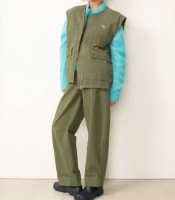 American Vintage Veste Sans Manches Rygybay Kaki*Femme Manteaux & Vestes